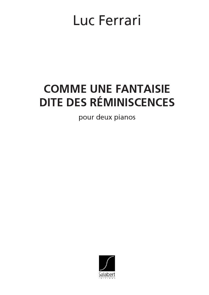 Comme Une Fantaisie Dite Des Reminisc